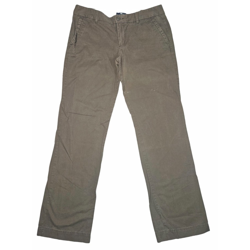 Gap Women's Size 4 Regular Brown Cotton Canvas Straight Wide Leg Chino Pants